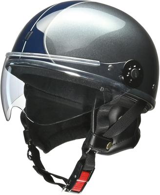 LEAD Halbmotorradhelm Gunmetal x Navy Einheitsgröße für 125ccm und darunter O-ONE (57-60 cm)
