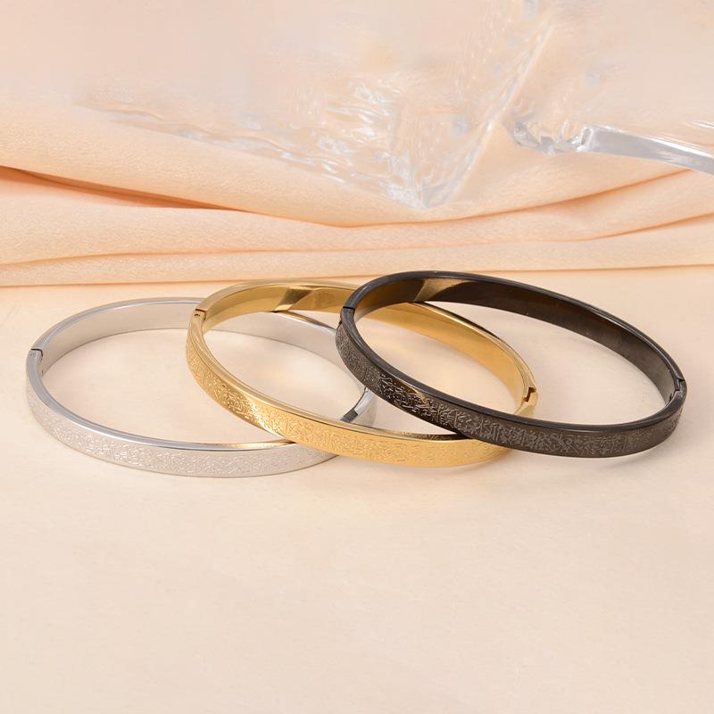 New Bracelet Creative Simple Egg-Shaped Texture Buckle Couple Bracelet Stainless Steel Jewelry Wholesale