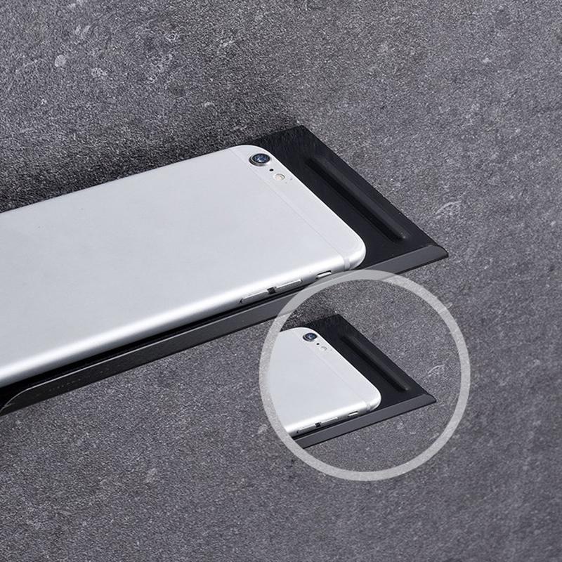 1Pc Wall-Mounted Phone Holder Creative Multi-Functional Phone Storage Rack Sundries Holder Shelf Tray Charging Stand