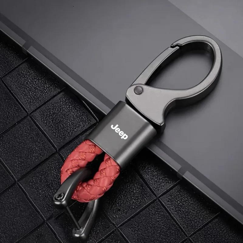 För Jeep Läder Metall Bil Nyckelring Bil Nyckelring För Gåva För Jeep Grand Wrangler JL JK Renegade Compass Gladiator Cherokee P