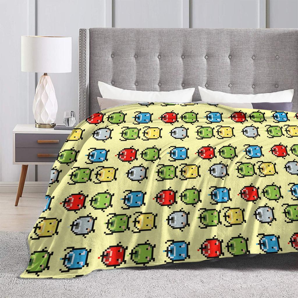Junimos Blue Chicken Stardew Valley Blanket Warm Soft Fluffy Plush Throw Blanket For Couch Camping Flannel Bedspread Bed Cover