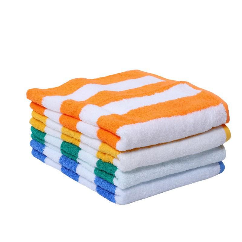 

Colorful Striped Cotton Bath Towel Household European American Style Swimming Pure Absorbs Water More 76x152