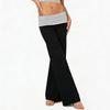 Pantaloni da donna a vita alta con risvolto stile yoga per donna, comodi pantaloni larghi da lounge per abbigliamento casual e sportivo