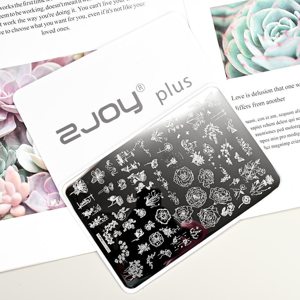 Destičky na ražení nehtů Zimní linky svetru s pruhovaným vzorem Šablony na nehty DIY geometrický kostkovaný design nehtová deska Obrázek Decoratio