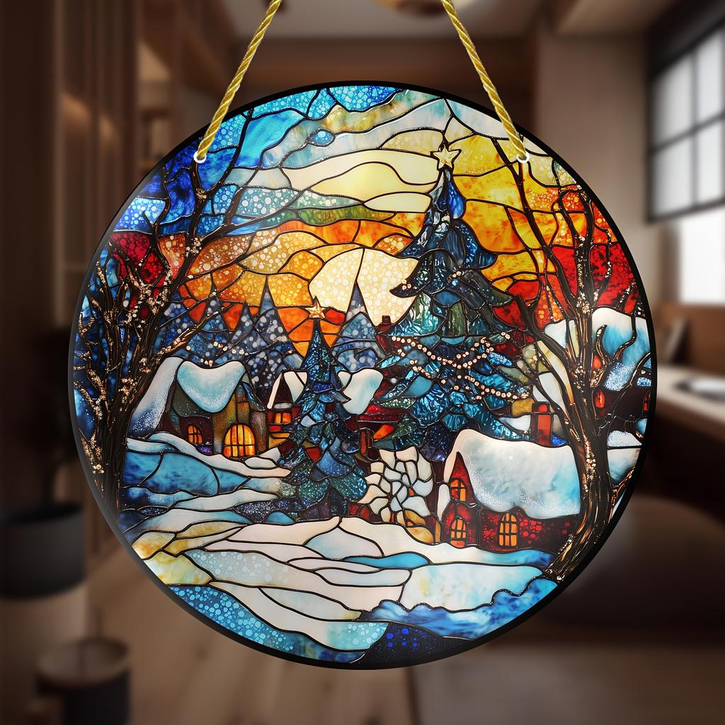 The Nativity of Jesus Scene Acrylic Sun Catcher Wall Hanging Christmas Decorative Sign & Plaque Gift for Family Friend, Novelty Home Decor