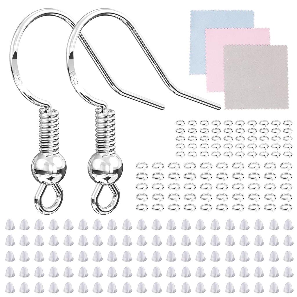 Cheap 300 Pcs Earring Hooks,Allergy Free Earring Making Kit,925 Silver