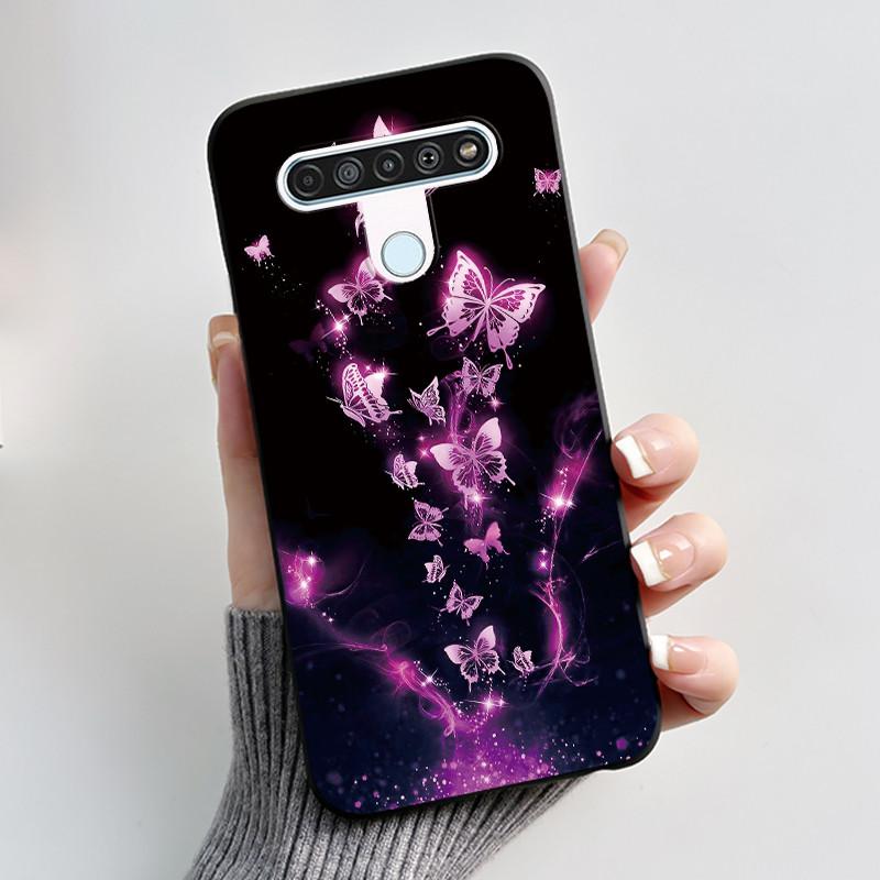 Printing Pattern Case For LG Q61 / LG K61 / LG Q70 Cover Fundas Soft Silicone Black Shell Cute Flower Cartoon Casing Coque Capa