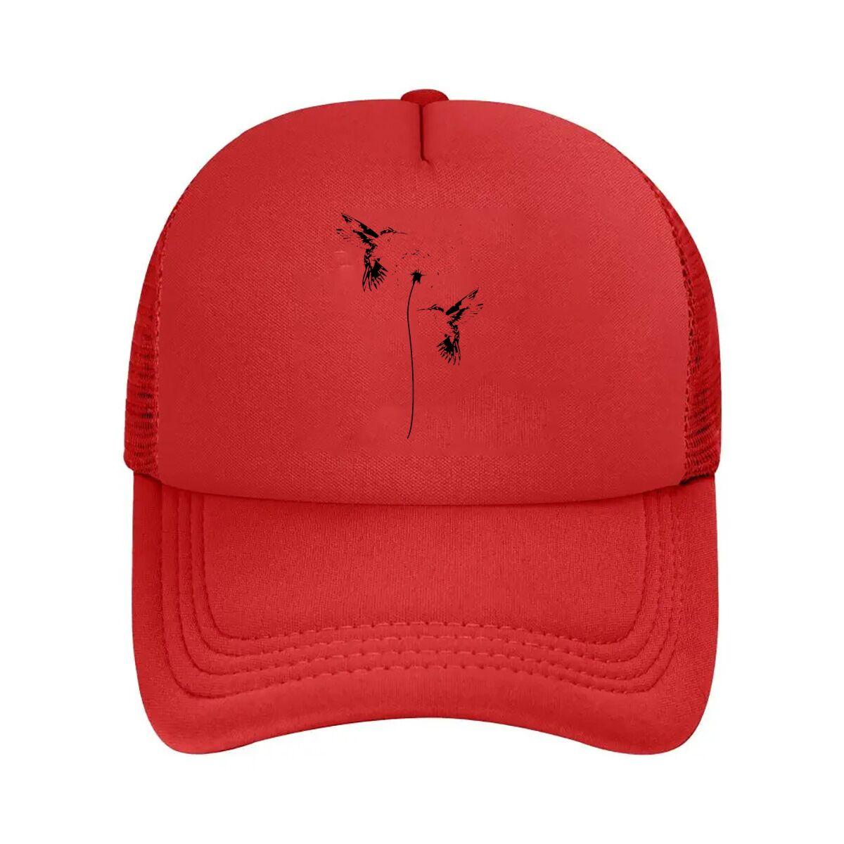 Casual Hummingbird Dandelion Print  Mesh Baseball Cap Hip Hop Adjustable