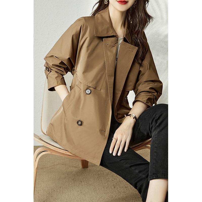 Temperament short trench coat women's, spring and autumn new thin small spring and autumn women's coat