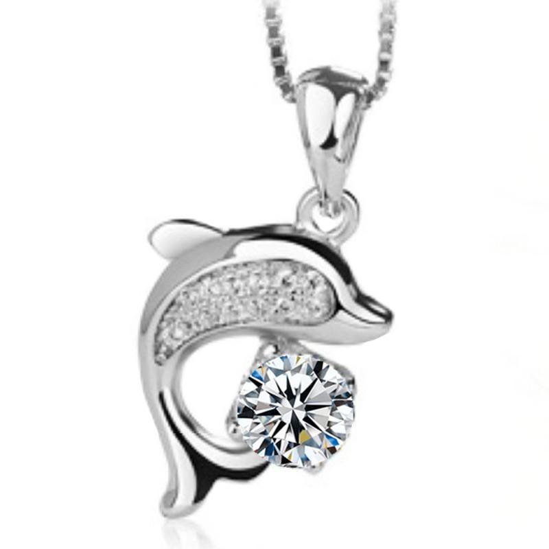 Zhenrong's New Jewelry Collection Women's necklaces Silver-plated necklace pendant Female Dolphin Pendant One piece