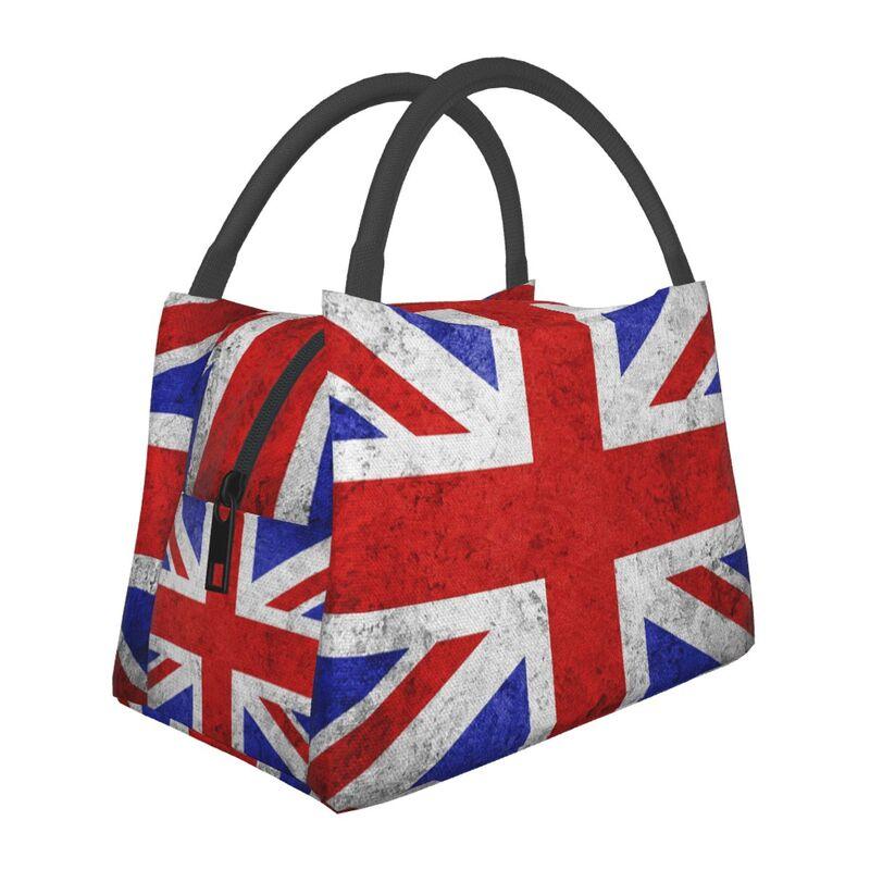Bolsa de Almuerzo Térmica con Bandera Union Jack del Reino Unido para Trabajo Escuela Picnic Playa Reutilizable Fiambrera Térmica Bolsa Tote Bento Portátil