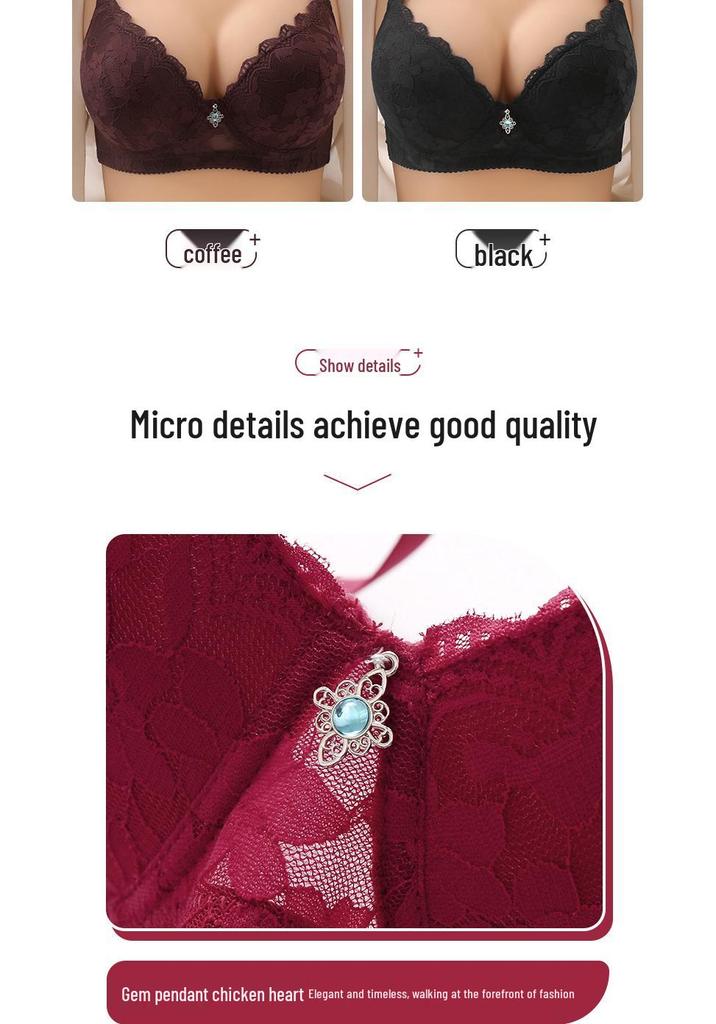 European & American Plus Size Lace Underwire Sexy Bra - Adjustable Fit