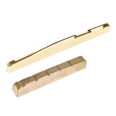 Acoustic Guitar Saddle Nut Slotted Brass for 6String Folk Accessory