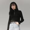 Autumn and Winter Sweater Women's Half Turtleneck Ring Zipper Slim Outer Wear Long-sleeved Mid-neck Bottoming Shirt Knitted Sweater Top