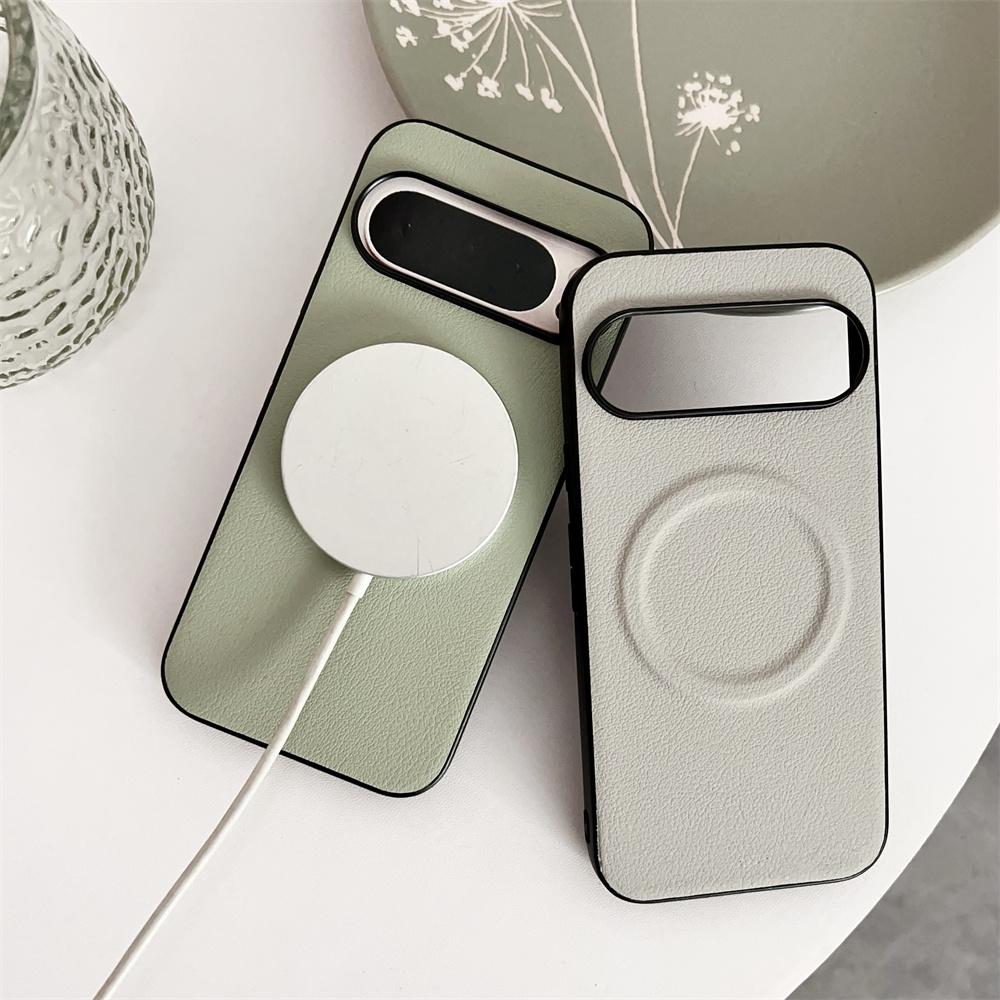 Luxury for Magsafe Leather Case For Google Pixel 9 ProXL 6 7 8 Pro 9Pro 8A 7A Magnetic Wireless Charge Shockproof PU Soft Cover