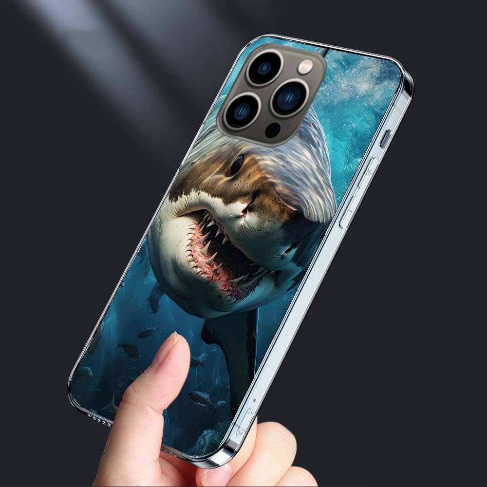 

Чехол для телефона Пасть Глубоководной Злой Акулы Для iPhone 16E 15 Pro 14 Plus 17E 16 17 Pro Max Air 11 12 13 Mini Ударопрочный iPhone 12 Pro