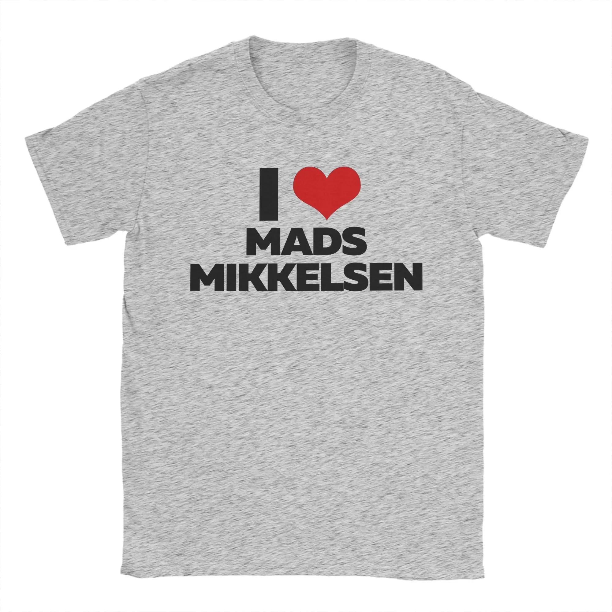 

Men s Women s T-Shirt I Love Mads Mikkelsen T-Shirt Casual Cotton Tees Short Sleeve T Shirts Round Neck Clothes 5XL різнокольоровий