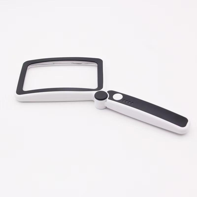 High-Power Magnifying Glass with Light, Foldable Portable Handheld, Rechargeable, for Reading, Seniors, Electronic Repair, Cell Phones