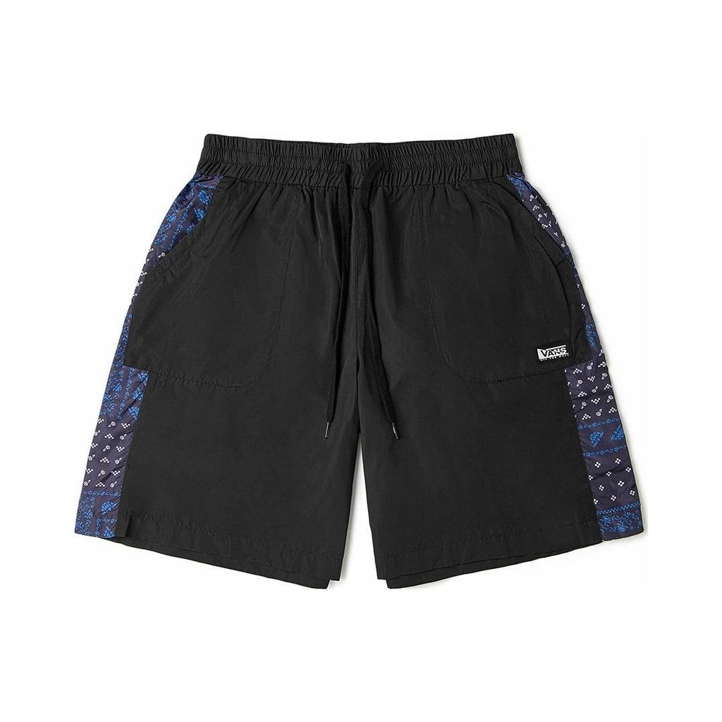 Vans Logo Print Elastic Drawstring Straight Leg Shorts Women Shorts Black VN0A7Q28BLK