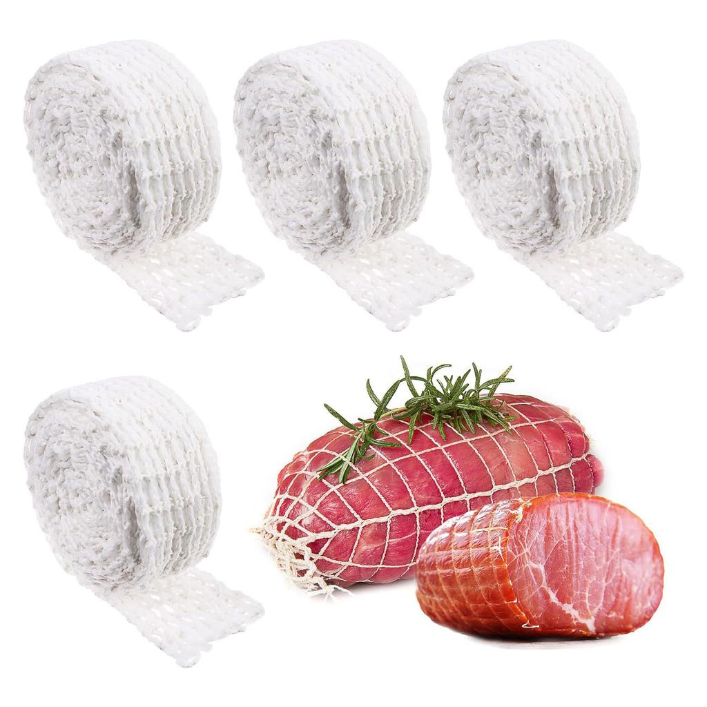 Set of 4 Net Roll Durable Meat Net Food Rope Net Versatile Cooking Accessories Elasticity Rope for Meat Packaging