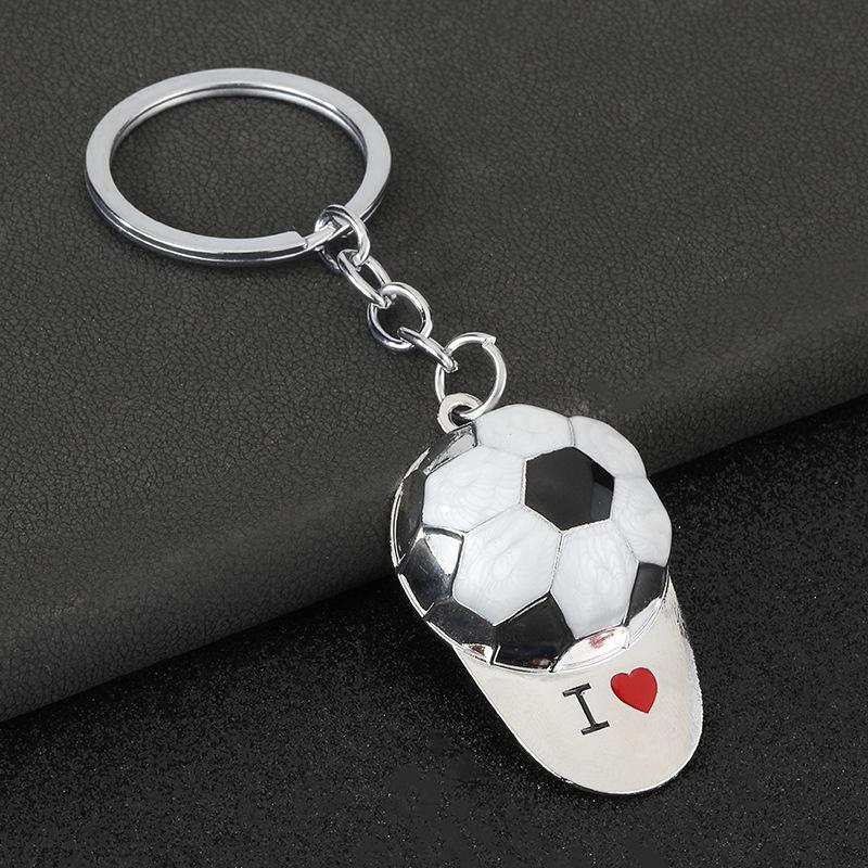 New Model Football Keychain, Colorful Baseball Cap, Alloy Imitation Football Player Keychain, World Cup Bag Pendant, Hanging Piece