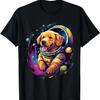 Space Golden Retriever Dog Astronaut T-Shirt