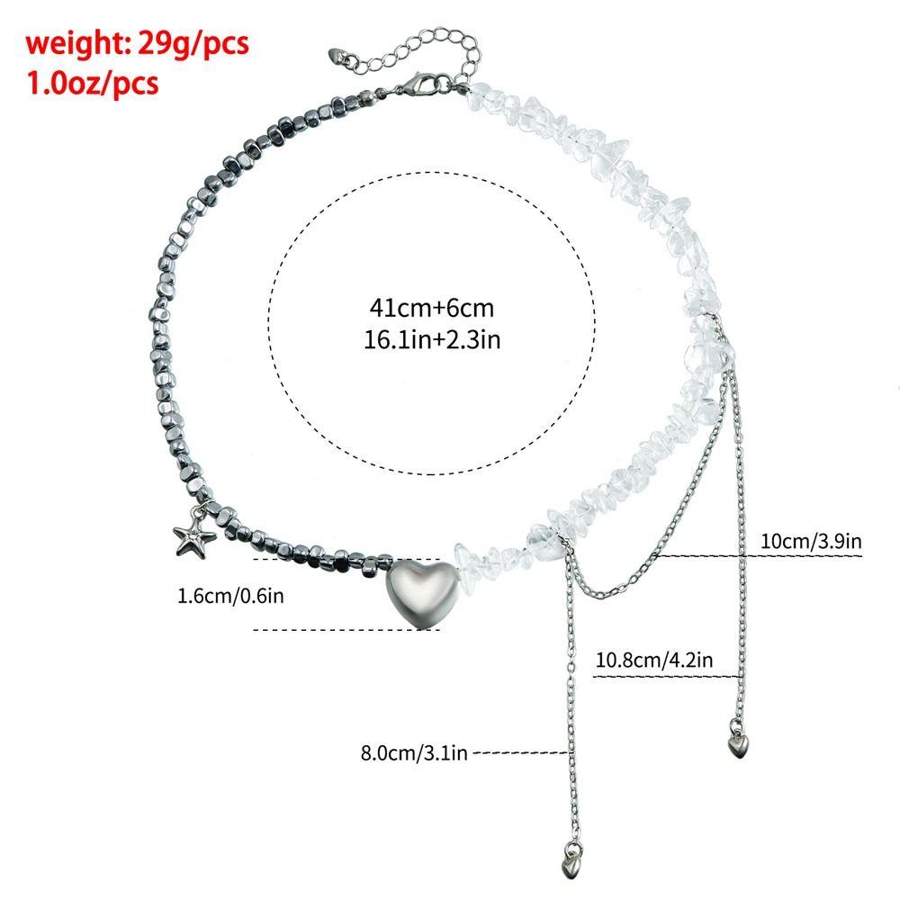 Luxury Heart Pendant Choker Irregular Jewelry Gift Trendy Starfish Tassel Necklace  for Women