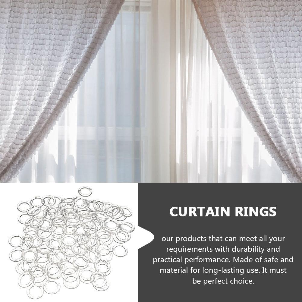 200pcs Curtain Rings Perforated Plastic Hanging Rings For Window Shower Curtains Household Curtain Accessories