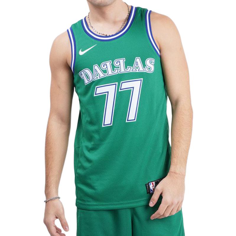 Nike Camiseta NBA Dallas Mavericks Luka Doncic #77 2020-2021 para Hombre Tops Verde CN1021-320