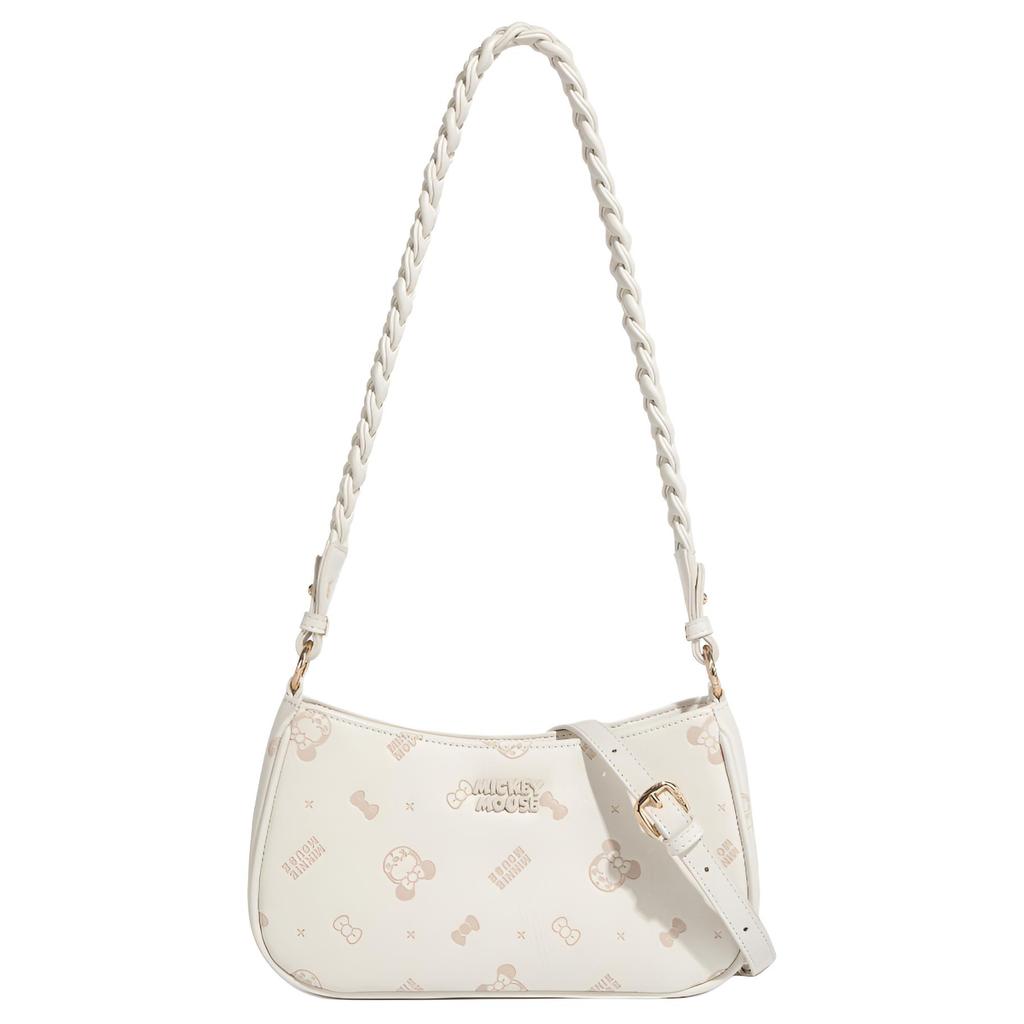 Disney Minnie Woven Rope Commuter Underarm Bag PU Crossbody Shoulder Bag Regular Women bags Multi-color BMK-73271