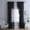 Perdea Negru Solid Transparentă Perdele de Fereastră cu Stil Boho pentru Sufragerie Dormitor Partea Superioară cu Inele Stil Modern 1 Panou Draperii de Umbrire