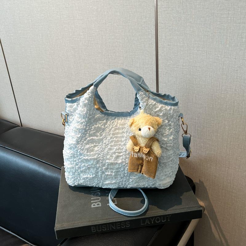 Bubble Fabric Large Capacity 2025 New Summer Pendant Popular This Year Simple Portable Shoulder Messenger Bag