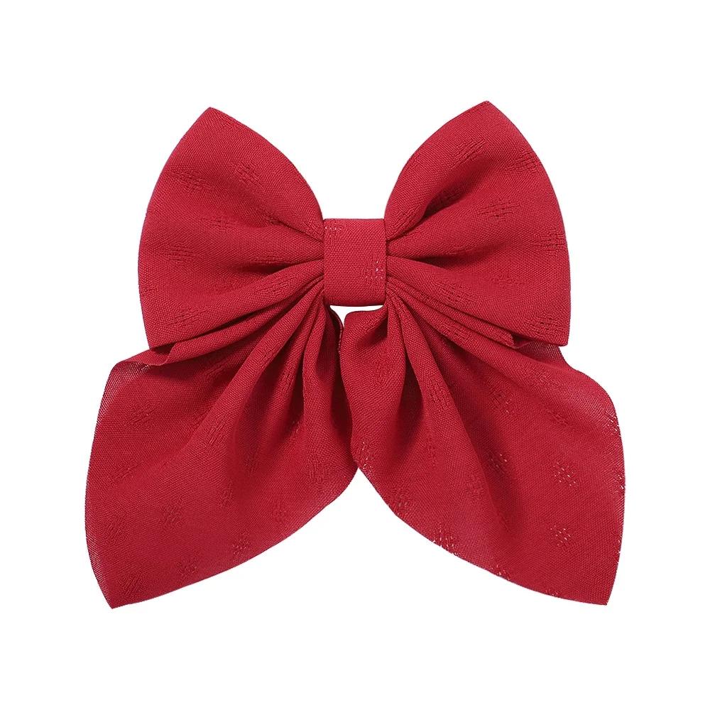 New Sweet Bow Hairpins Solid Color Bowknot Hair Clips For Girls Satin Butterfly Barrettes Duckbill Clip Kids Hair Accessories