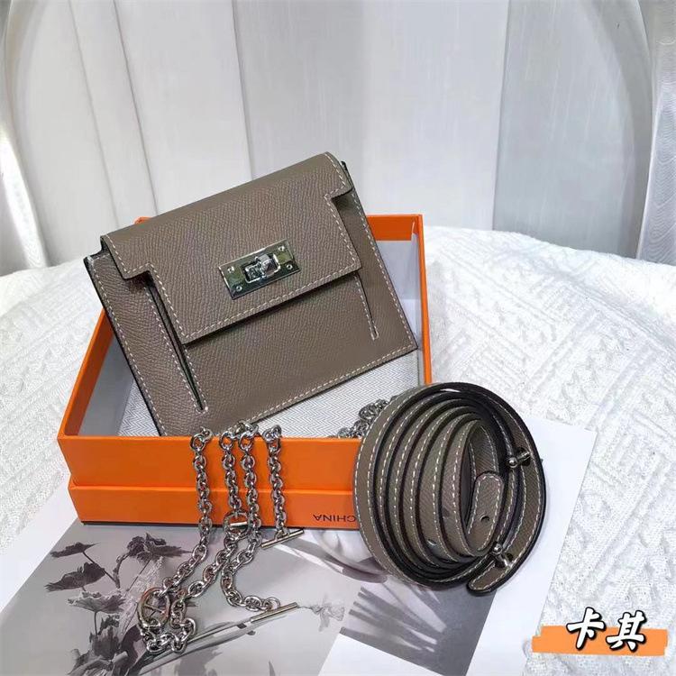Women's short palm pattern cowhide shoulder crossbody simple new change bag fanny pack wallet card bag integrated bag