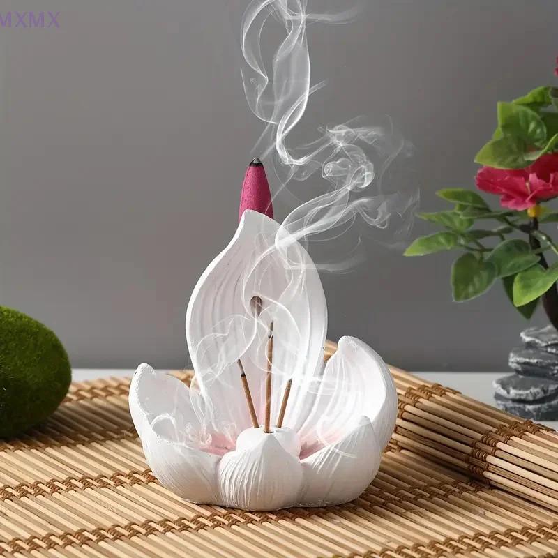 Incense Burner Stick Holder Buddhism Lotus Line Incense Plate Sandalwood Coil Base Temples Yoga Studios Home Decoration