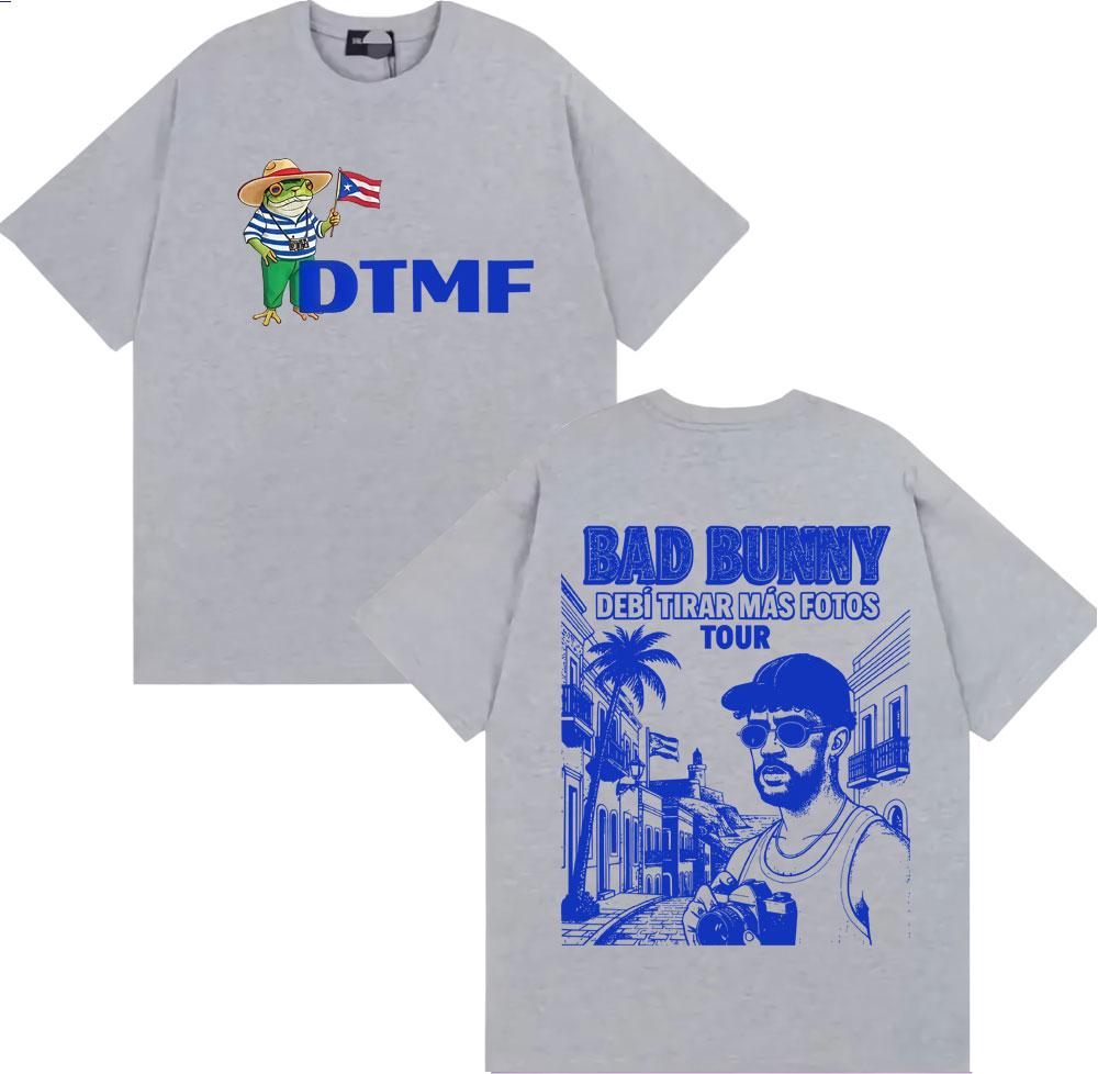 Bad Bunny DTMF Debi Tirar Mas Fotos 2026 Tour Tshirts Men Women Harajuku Hip Hop Punk T Shirt Cotton Casual High Quality Tshirt