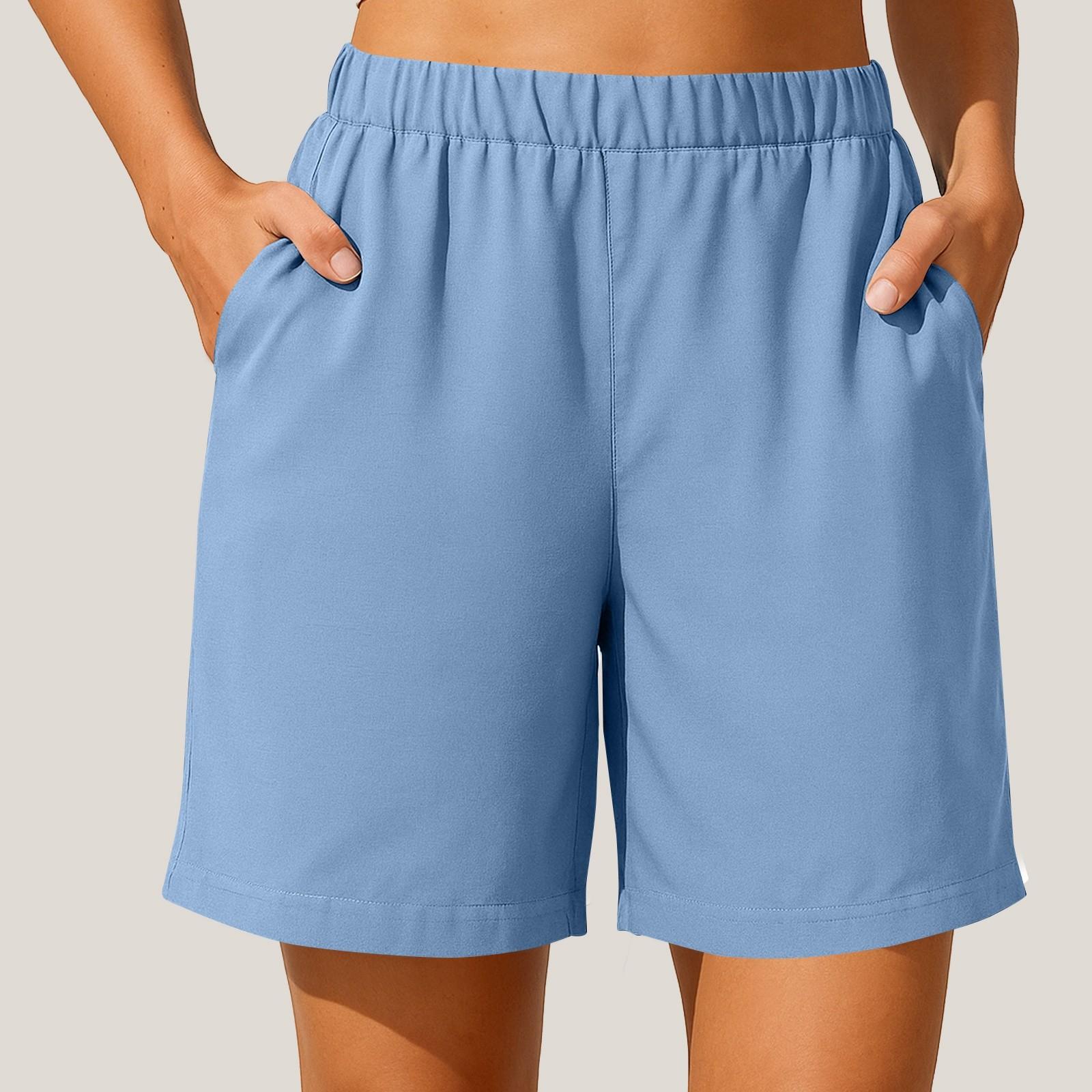 

Женские прямые брюки длиной пять четвертей с резинкой на средней талии S синий