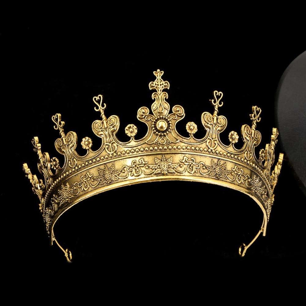 Cosplay Vintage Male Crown Stage Performance Prince Crown Hair Hoop Medieval King Crown Party