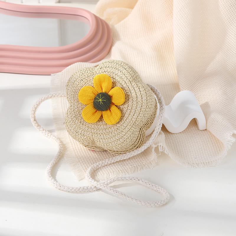 Süße florale Sommer-Strohhut-gewebte Crossbody-Mini-Tasche 2025