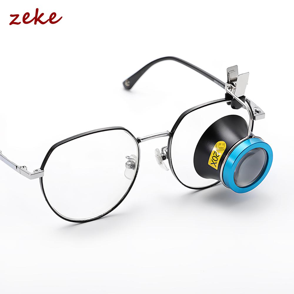 20X 10X 5X Eyeglass Magnifier Clip-On Eye Loupe Magnifying Lens Portable Eyepiece Process Operation for Watchmakers Repair Tools