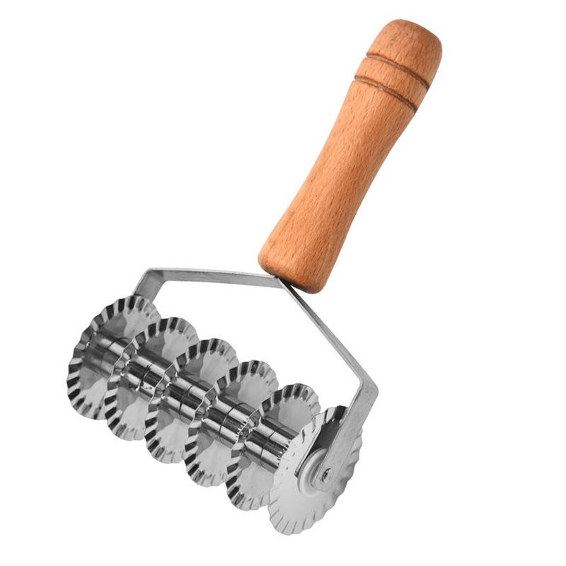 

Ручной нож для лапши Нержавеющая сталь Деревянная ручка Нож для теста Приспособление для приготовления лапши Тестораскаточная машина Паста Кухонные гаджеты