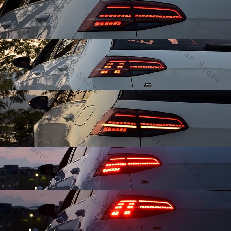 For Volkswagen VW Golf 7/7.5 2013-2020 Modification LED Tail Light Streamer Turn Signal Fog Lamp Tail Light Assembly Accessories