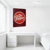 Vintage Dr Pepper Metal Tin Sign Distressed Maroon Background Cracked Texture with Rivets Decor for Man Cave Bar Home Cafe