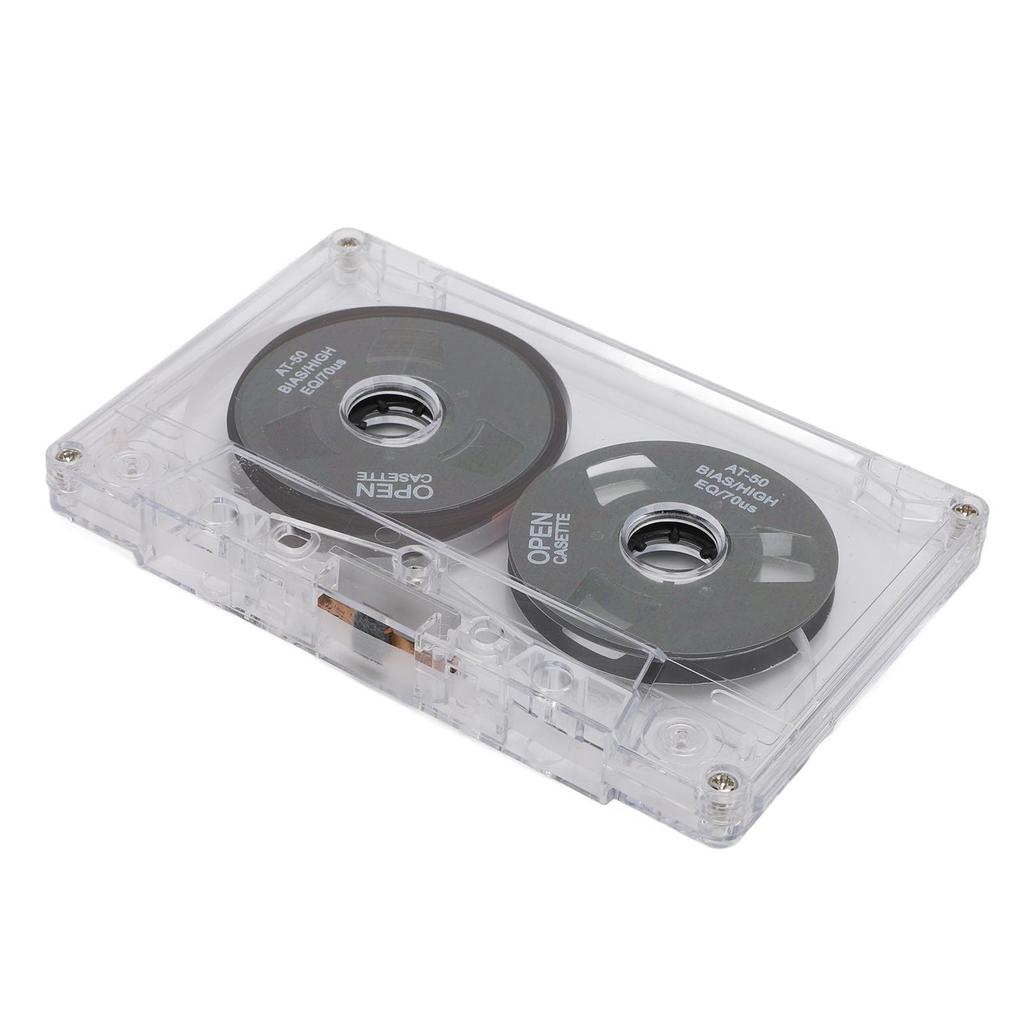 Blank Cassette Normal Bias Open Reel Sound Recording Portable In a Clear Box with Perfect for Recording and Music Tape, 50-minute Tape, Paper, Rock,