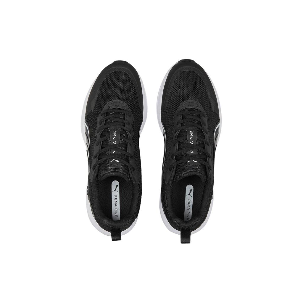 Puma Power Runner Mesh Bequeme Sport Low-Top Lifestyle Schuhe Unisex Sneaker Schwarz Weiß 388987-03