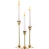 3Pcs European Style Vintage Elegant Metal Tabletop Candle Holders Wedding Table Decorative Candlestick Stand For Party Dinning