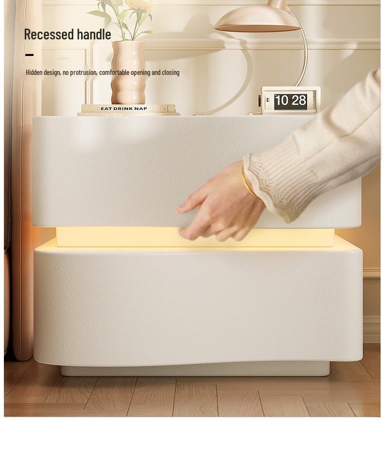 2025 Cream Luxury Bedside Table: Modern, Creative Design for a Stylish Bedroom