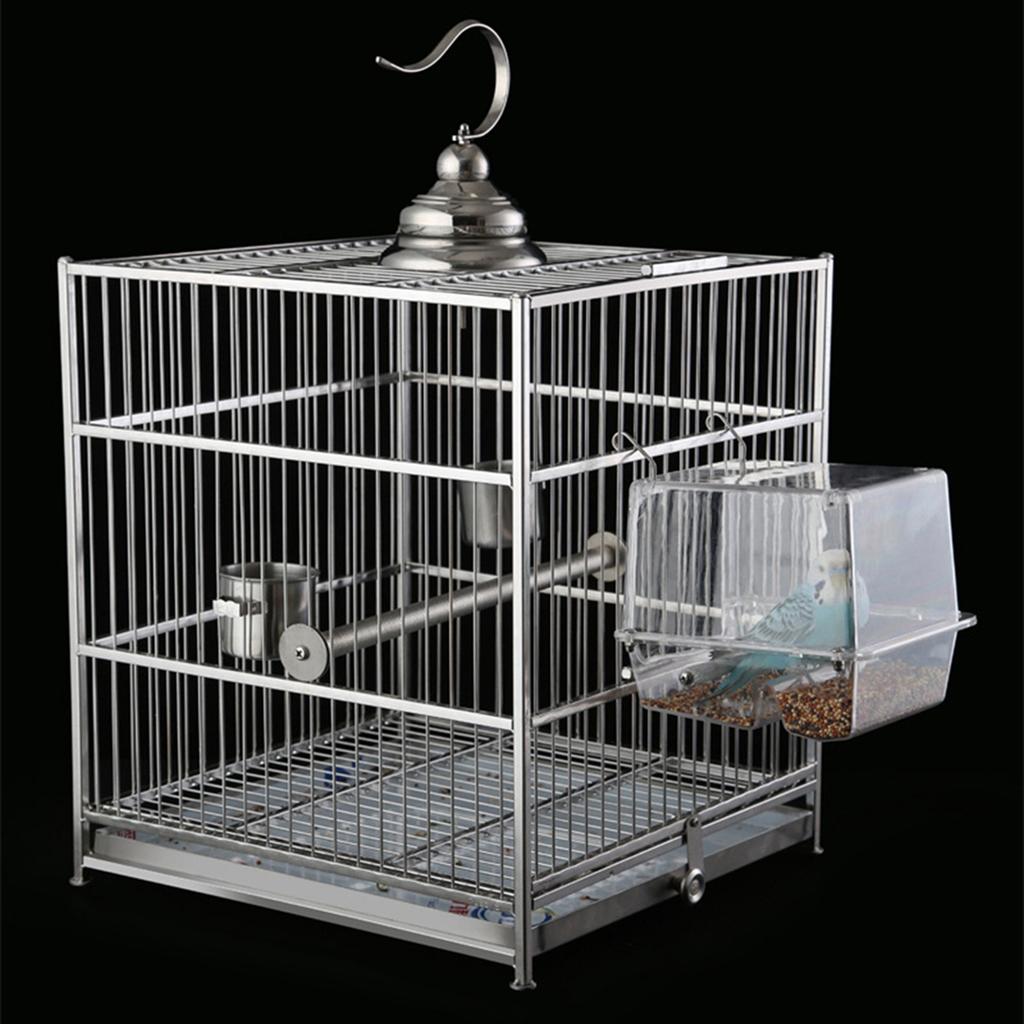 Transparent Plastic Bird Feeder Large Capacity Automatic Bird Feed Container for Parakeet