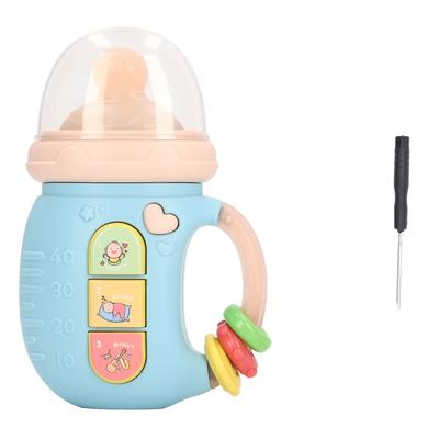 Milchflasche Beißring Spielzeug Baby Rassel Frühe Bildung Lernen Neugeborene Lichter Musik Elektrisch Bunt