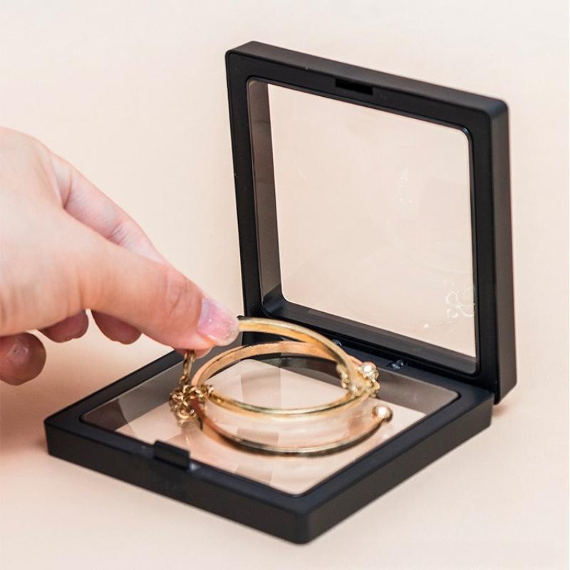PE Film Suspension Frame Jewelry Buddha Bead Bracelet Packaging Box Anti Oxidation Jewelry Display Boxes 10pcs Sealing and Moisture Resistance
